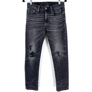 American Eagle AirFlex Slim Stretch Distressed Denim Jeans Black‎ Men's 28 x 28